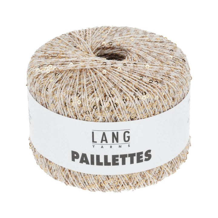 Lang Yarns Paillettes, Farbe 002 Weiss/Gold – Synthetik bei Lieblingsgarn