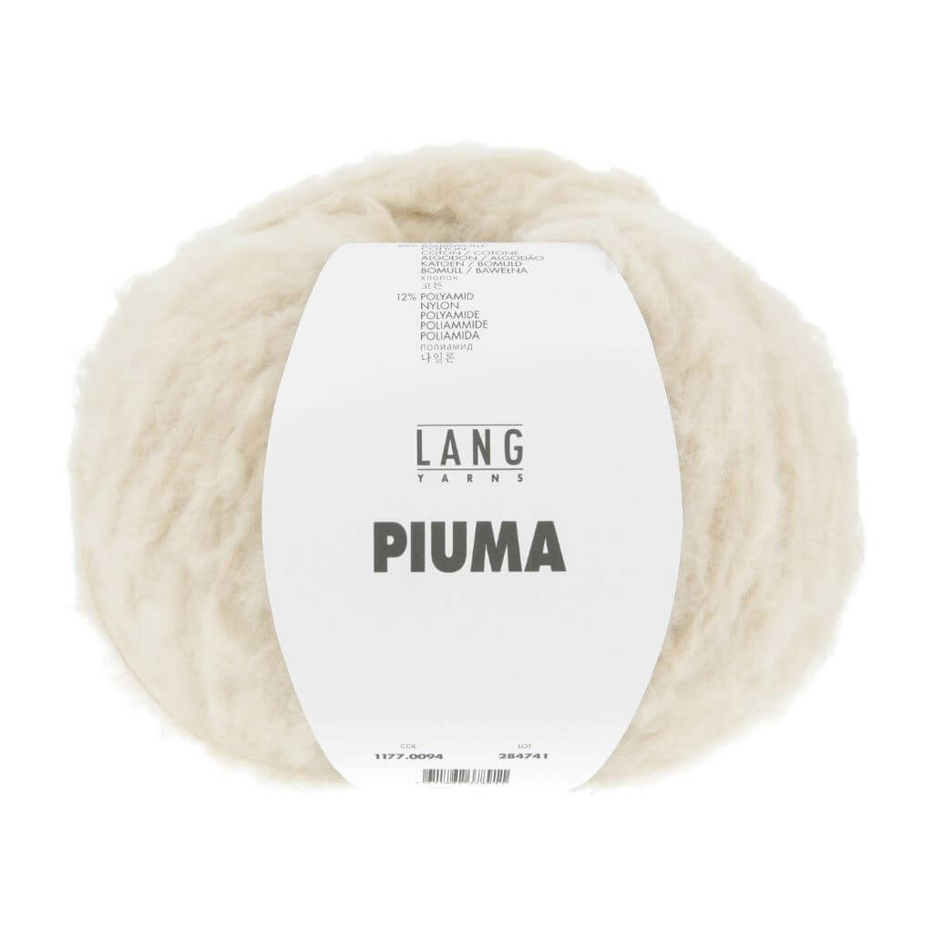 Lang Yarns Piuma, Farbe 094 Offwhite – Baumwolle, Merino und Synthetik bei Lieblingsgarn