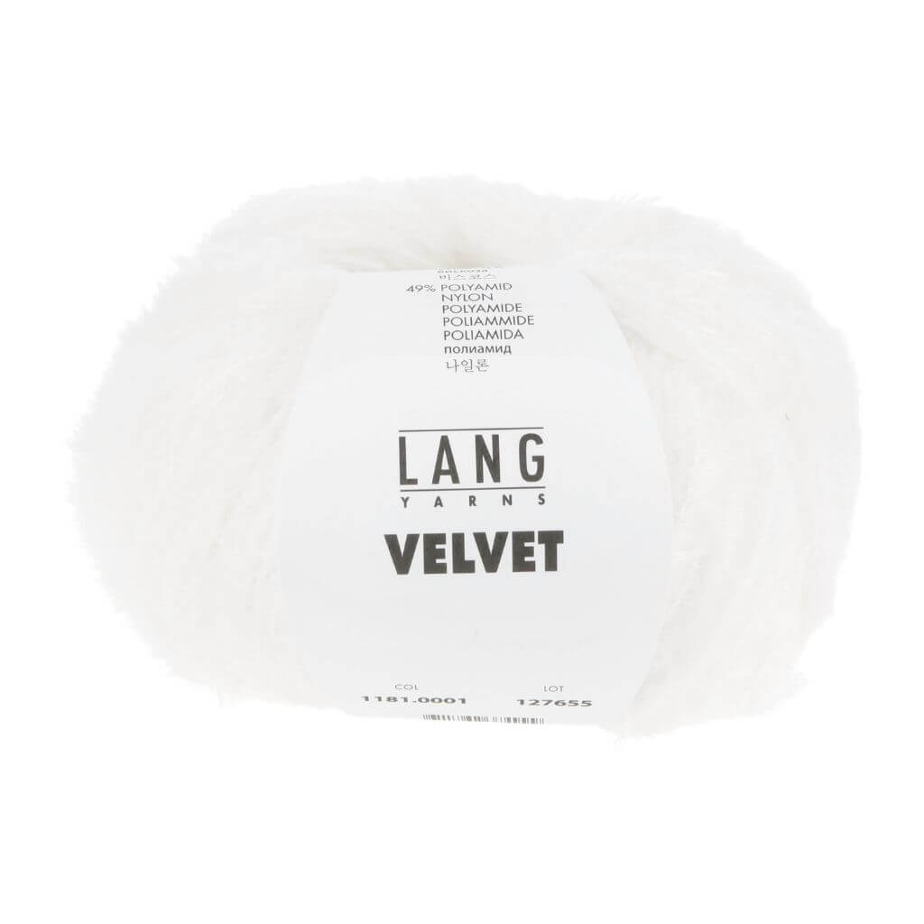Lang Yarns Velvet, Farbe 001 Weiss – Synthetik und Viskose bei Lieblingsgarn