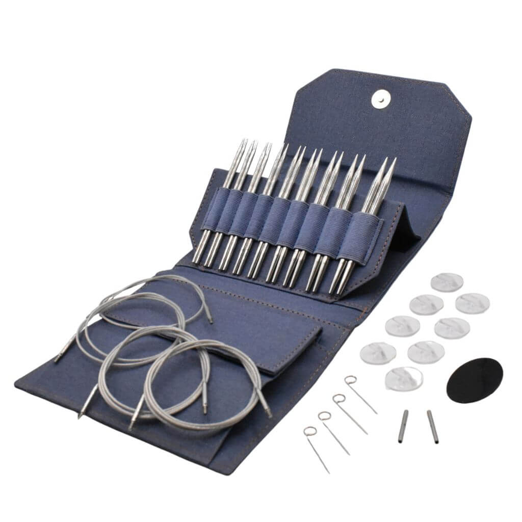 Lykke Needles Lykke Flight austauschbare Nadelspitzen, Farbe Denim – Metall bei Lieblingsgarn