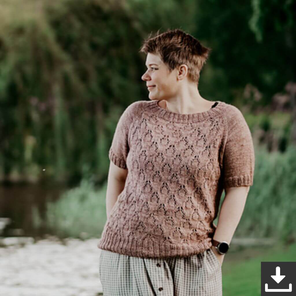 Inga Mallwitz Leichter Sommerpullover Lysande Tee Strickanleitung - Appelbanne Design (PFD) bei bei bei bei Lieblingsgarn
