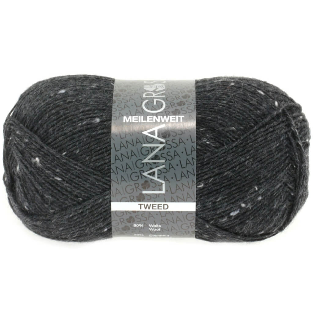 Lana Grossa Meilenweit 100 Tweed, Farbe 107 Anthrazit – Polyamid und Schurwolle bei Lieblingsgarn
