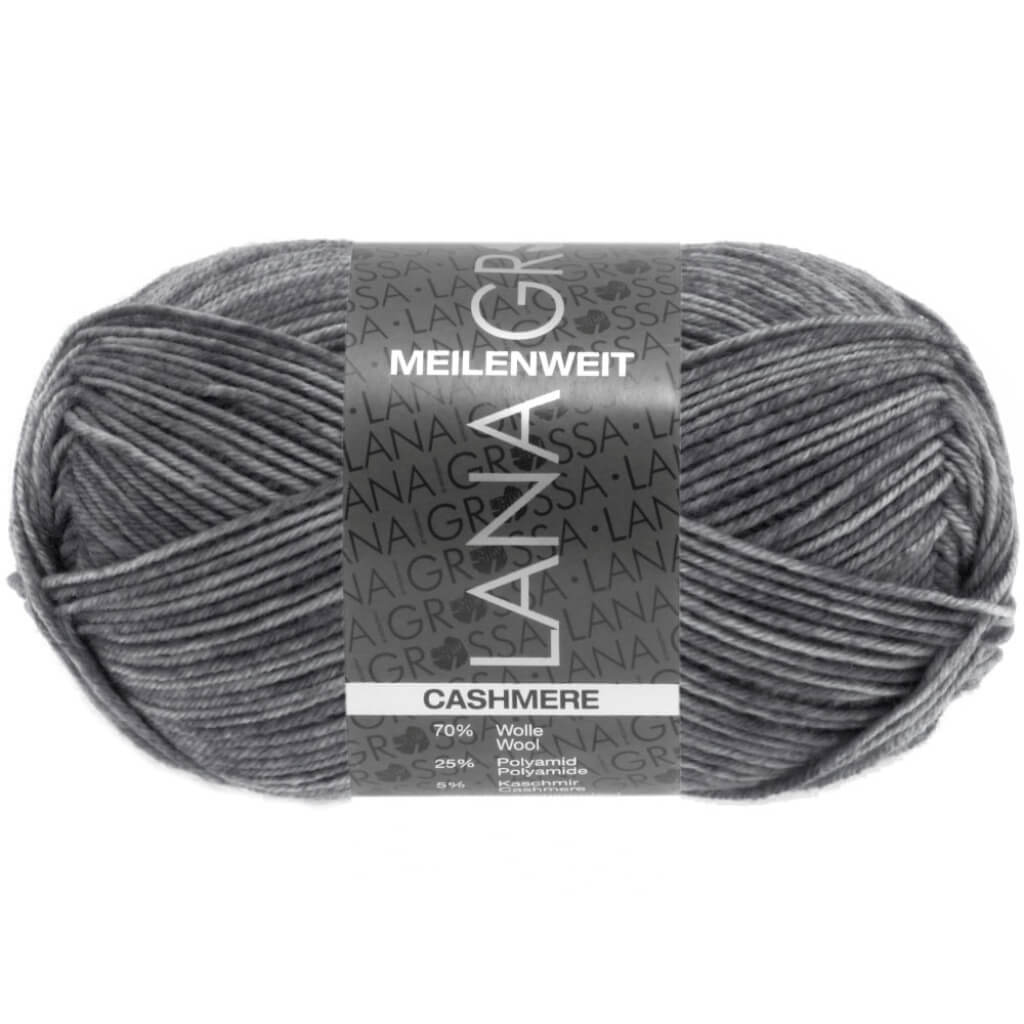 Lana Grossa Meilenweit 50 Cashmere, Farbe 07 Dunkelgrau – Kaschmir, Polyamid und Schurwolle bei Lieblingsgarn