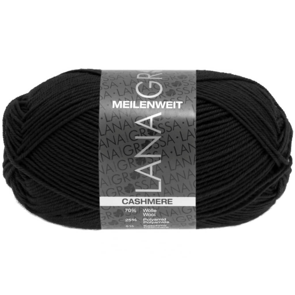 Lana Grossa Meilenweit 50 Cashmere, Farbe 08 Schwarz – Kaschmir, Polyamid und Schurwolle bei Lieblingsgarn