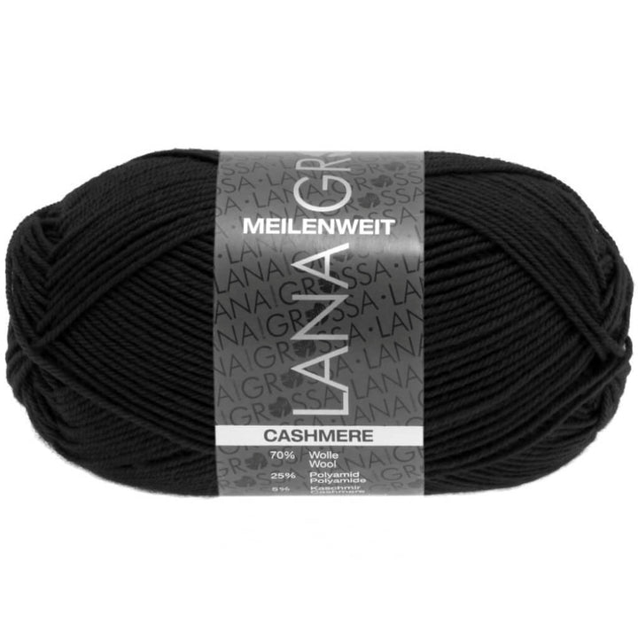 Lana Grossa Meilenweit 50 Cashmere, Farbe 08 Schwarz – Kaschmir, Polyamid und Schurwolle bei Lieblingsgarn