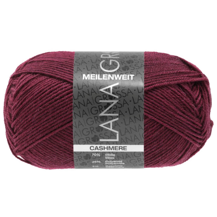 Lana Grossa Meilenweit 50 Cashmere, Farbe 44 Bordeaux – Kaschmir, Polyamid und Schurwolle bei Lieblingsgarn
