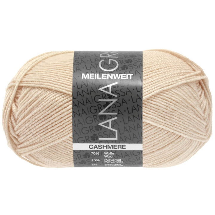 Lana Grossa Meilenweit 50 Cashmere, Farbe 56 Vanille – Kaschmir, Polyamid und Schurwolle bei Lieblingsgarn