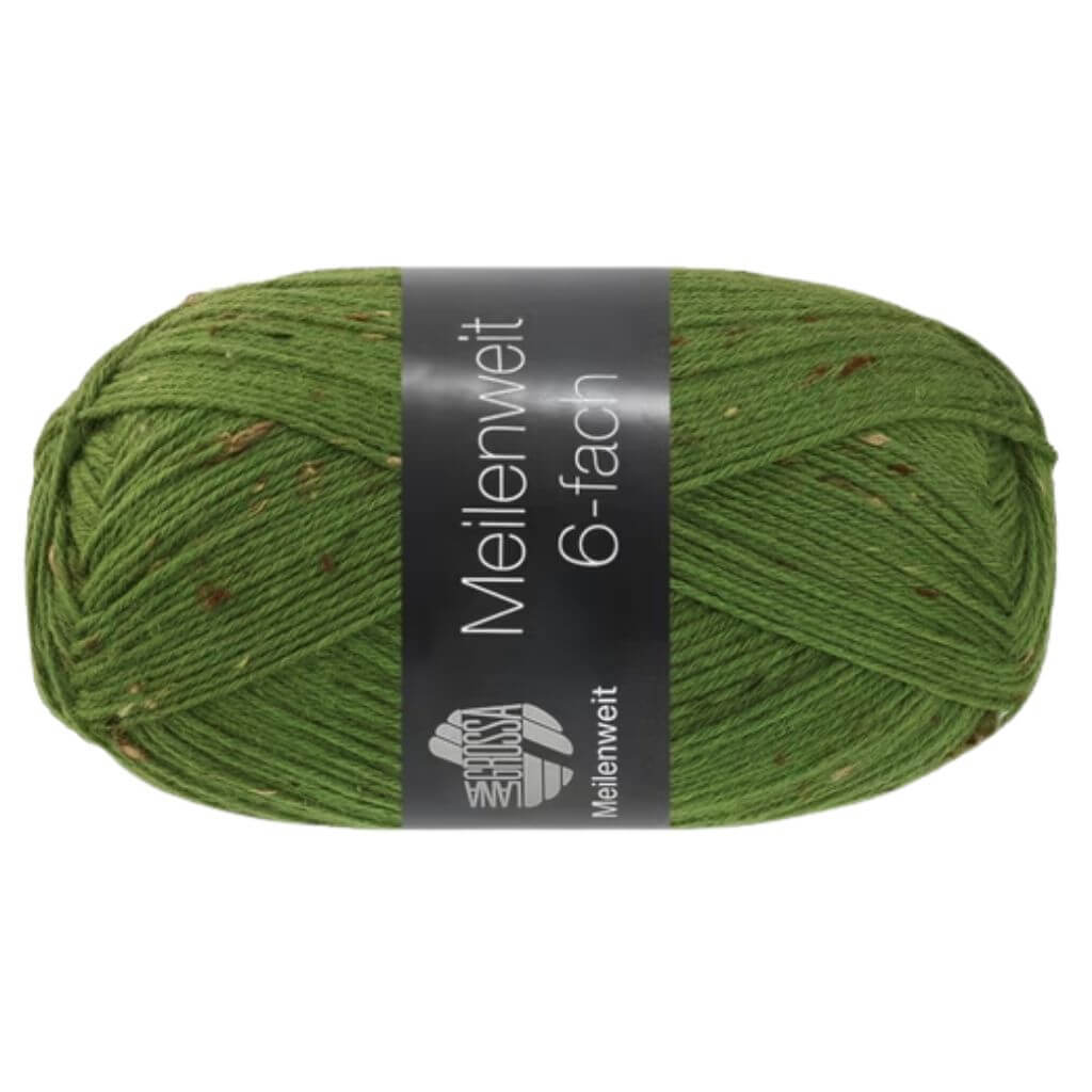 Lana Grossa Meilenweit 6-fach Tweed, Farbe 9864 Maigrün – Schurwolle und Synthetik bei Lieblingsgarn