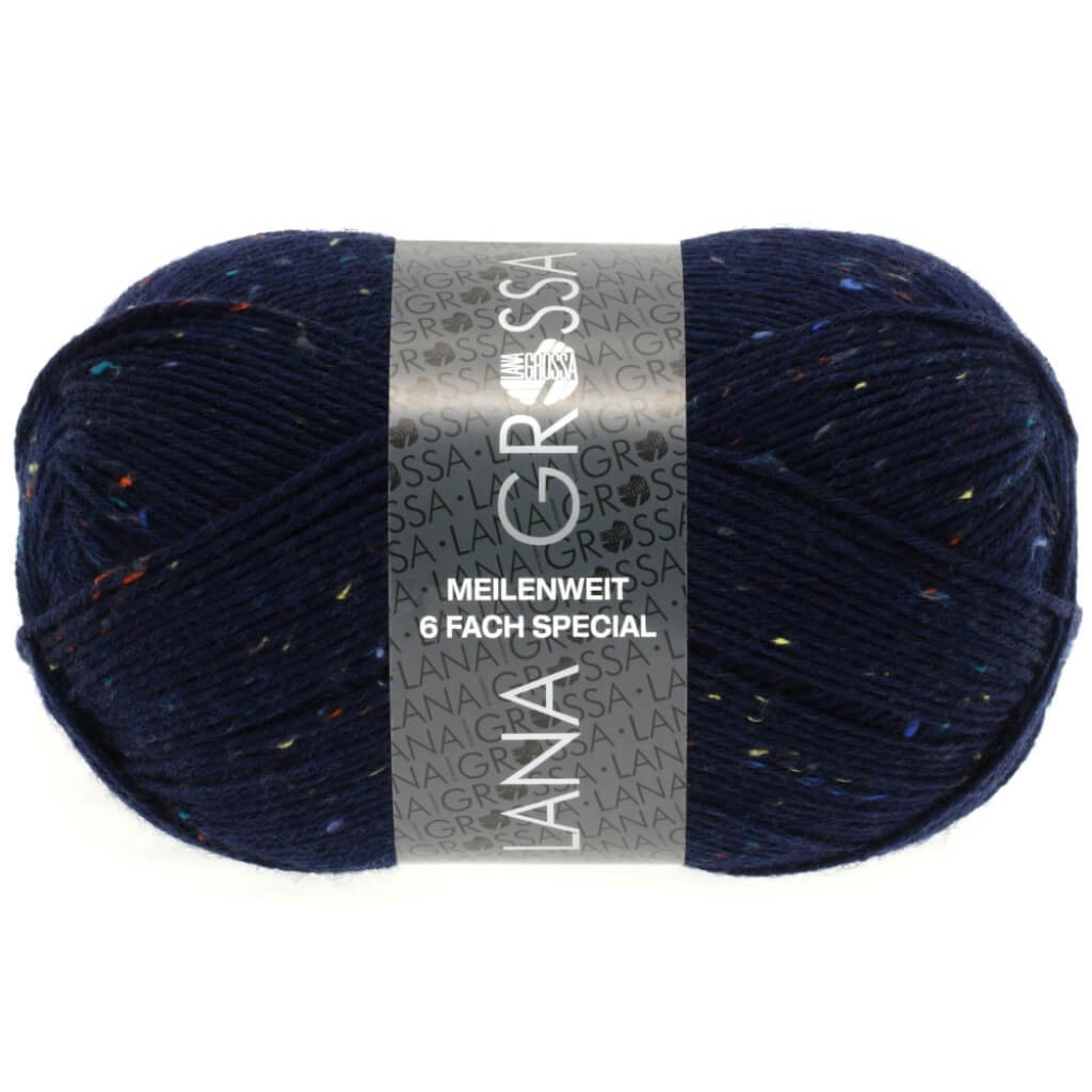Lana Grossa Meilenweit 6-F 150 Tweed, Farbe 8816 Nachtblau – Polyamid und Schurwolle bei Lieblingsgarn