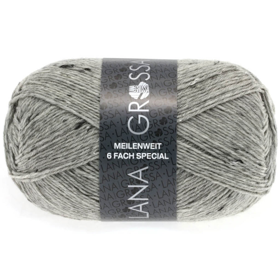 Lana Grossa Meilenweit 6-F 150 Tweed, Farbe 8972 Grau – Polyamid und Schurwolle bei Lieblingsgarn