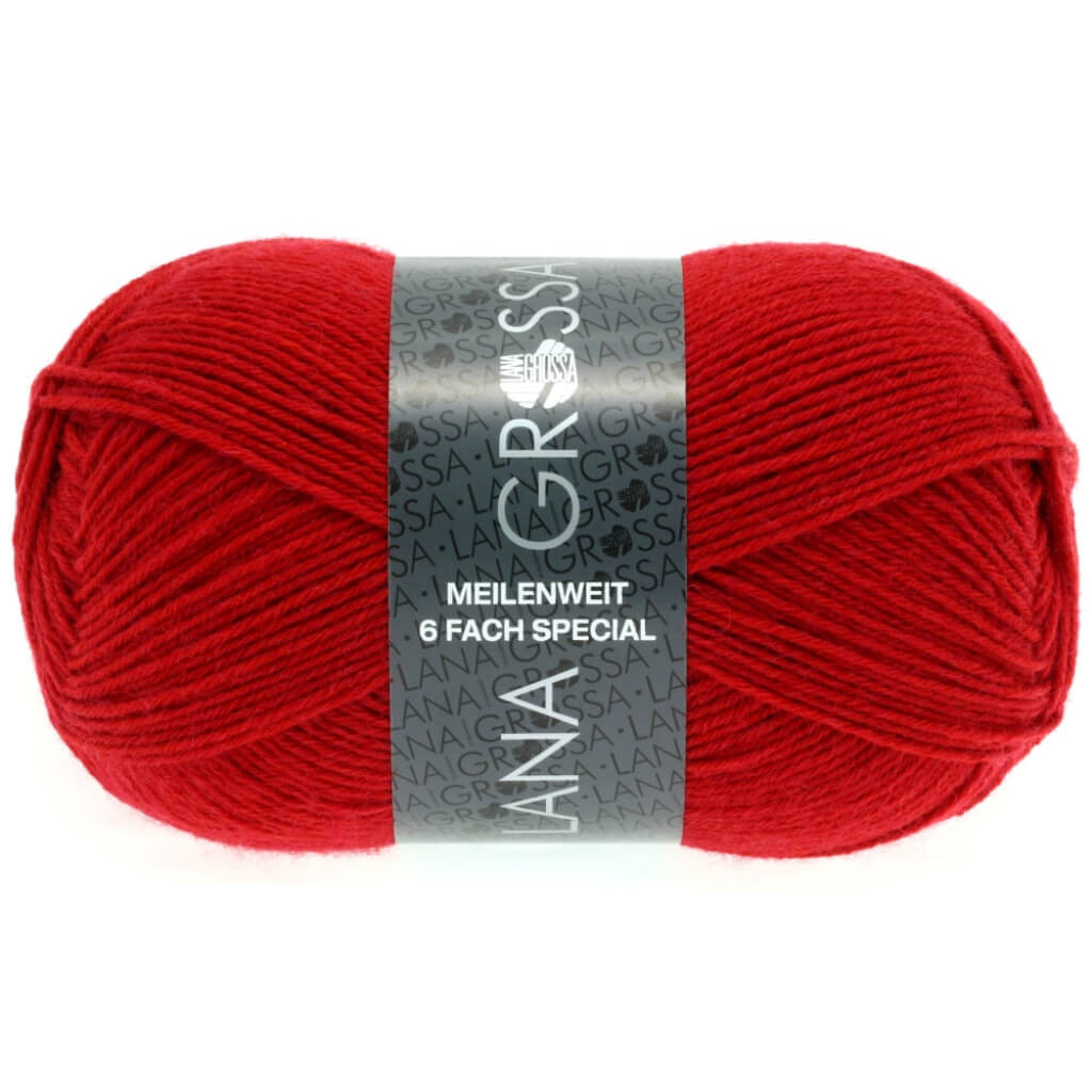 Lana Grossa Meilenweit 6-fach 150 Unito, Farbe 8966 Rot – Polyamid und Schurwolle bei Lieblingsgarn