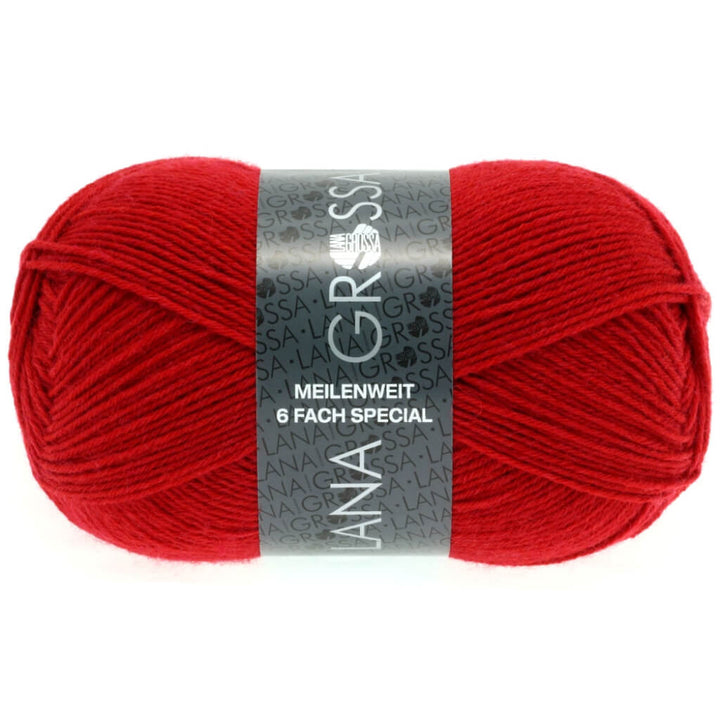 Lana Grossa Meilenweit 6-fach 150 Unito, Farbe 8966 Rot – Polyamid und Schurwolle bei Lieblingsgarn