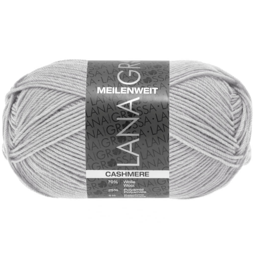 Lana Grossa Meilenweit 50 Cashmere, Farbe 35 Silbergrau – Kaschmir, Polyamid und Schurwolle bei Lieblingsgarn
