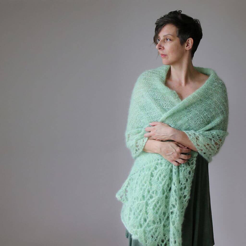 Melanie Berg Pattern Tuch Matcha Mood Strickanleitung mit Rowmap - Melanie Berg (PDF) bei bei bei bei bei bei Lieblingsgarn