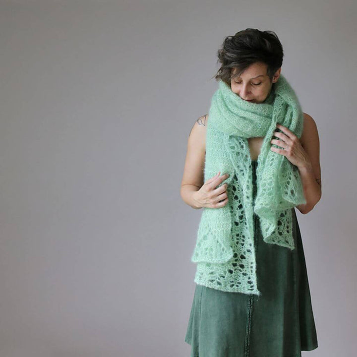 Melanie Berg Pattern Tuch Matcha Mood Strickanleitung mit Rowmap - Melanie Berg (PDF) bei bei bei bei bei bei Lieblingsgarn