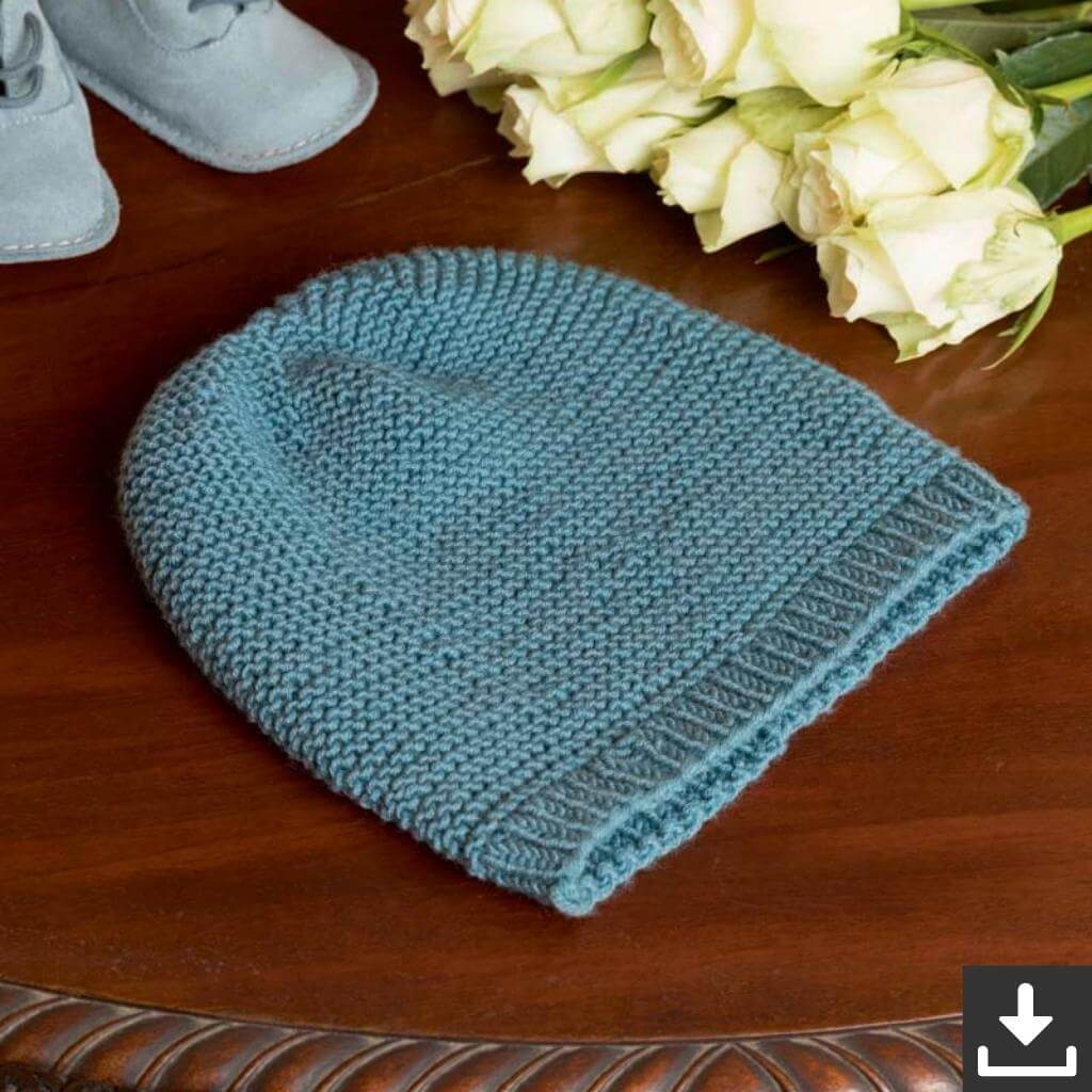 Lang Yarns Pattern Babymütze im Kraus-Rechts-Muster Strickanleitung - Lang Yarns (PDF) bei bei bei bei bei bei Lieblingsgarn