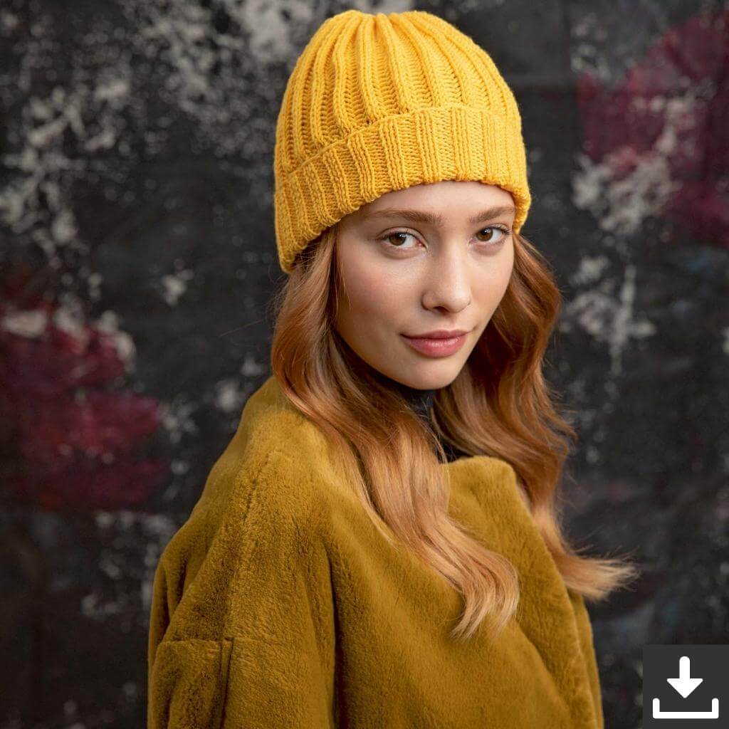 Lang Yarns Pattern Mütze mit Rippenmuster Strickanleitung - Lang Yarns (PDF) bei bei bei bei bei bei bei bei Lieblingsgarn
