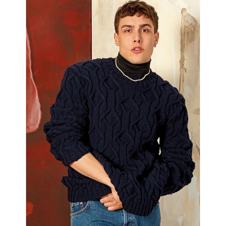 Lang Yarns Pattern Herren Pullover mit Strukturmuster Strickanleitung - Lang Yarns (PDF) bei bei bei bei bei Lieblingsgarn