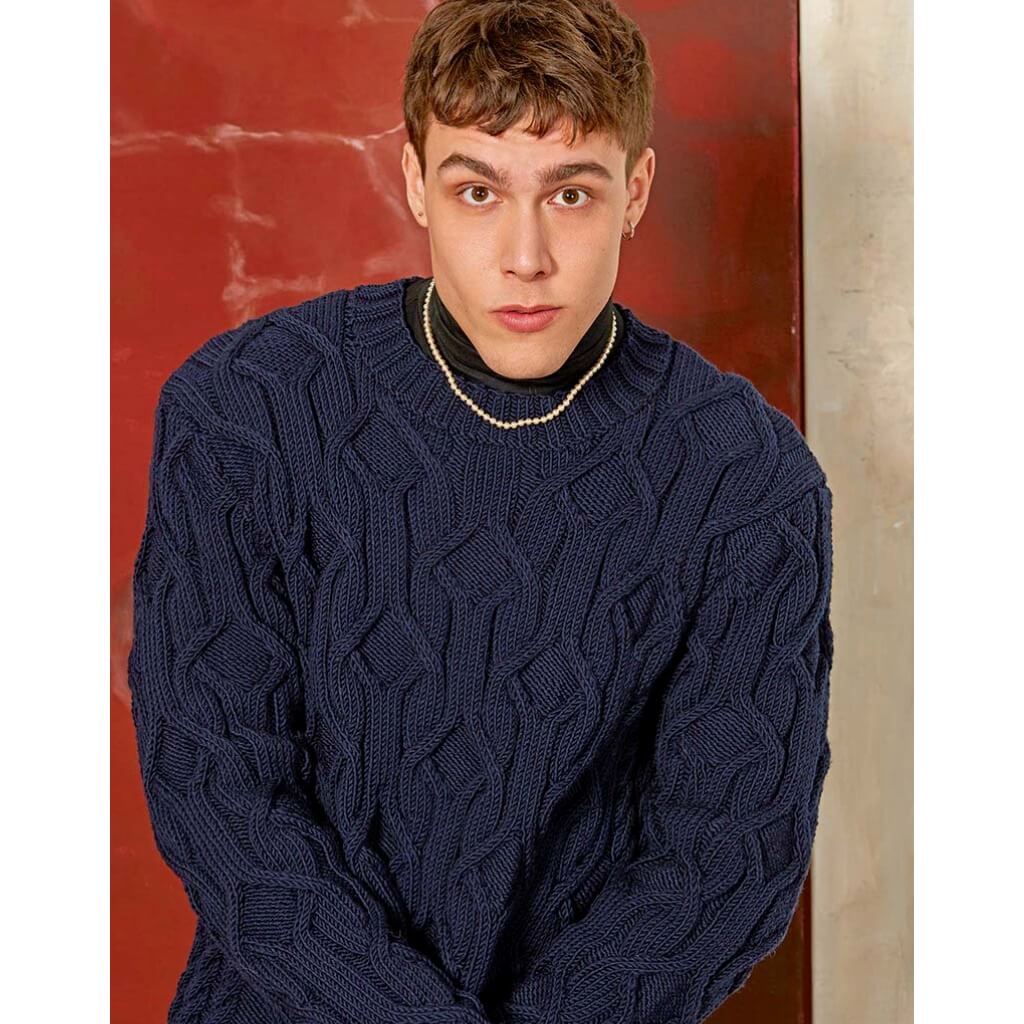 Lang Yarns Pattern Herren Pullover mit Strukturmuster Strickanleitung - Lang Yarns (PDF) bei bei bei bei bei Lieblingsgarn