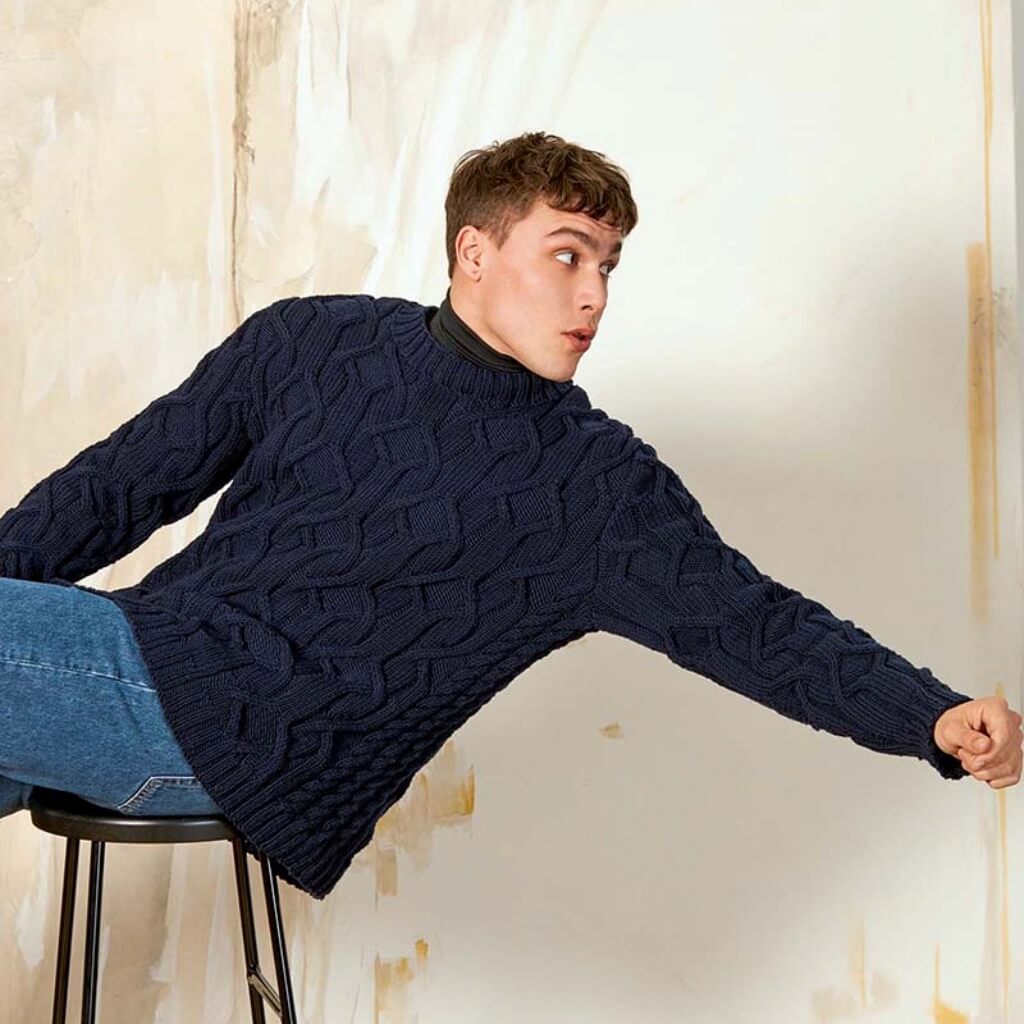 Lang Yarns Pattern Herren Pullover mit Strukturmuster Strickanleitung - Lang Yarns (PDF) bei bei bei bei bei Lieblingsgarn