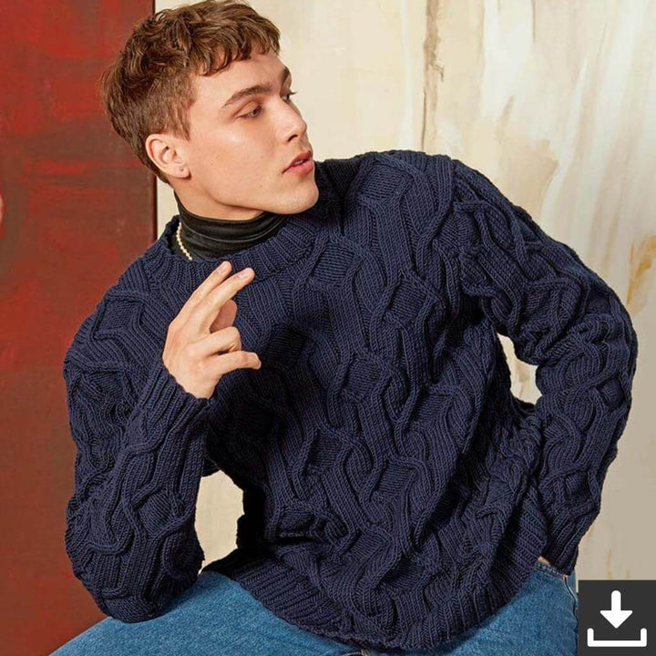 Lang Yarns Pattern Herren Pullover mit Strukturmuster Strickanleitung - Lang Yarns (PDF) bei bei bei bei bei Lieblingsgarn
