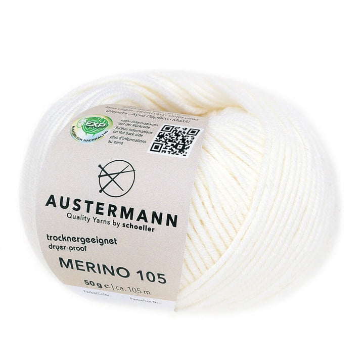 Austermann Merino 105 EXP 50g, Farbe 301 Weiß – Merino bei Lieblingsgarn