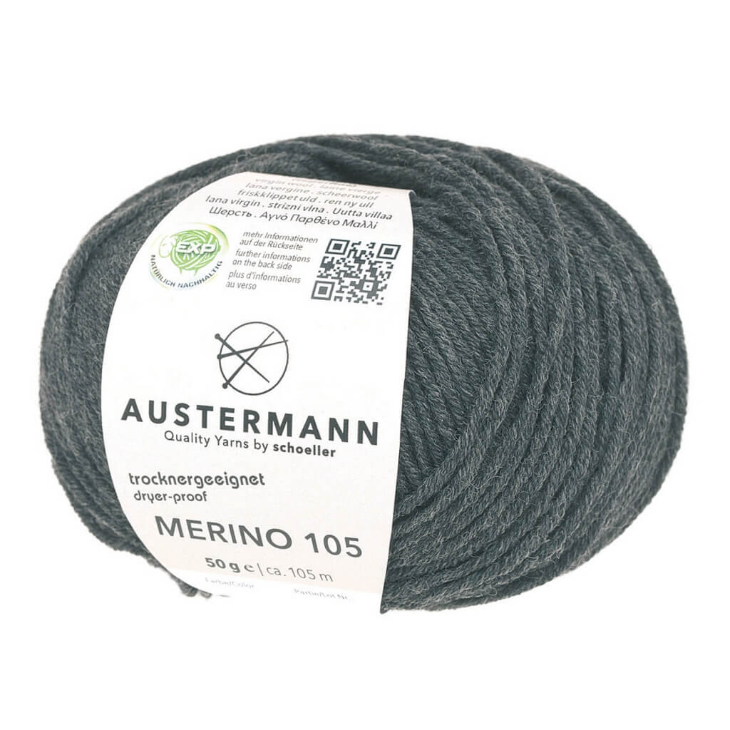 Austermann Merino 105 EXP 50g, Farbe 334 Anthrazitmeliert – Merino bei Lieblingsgarn