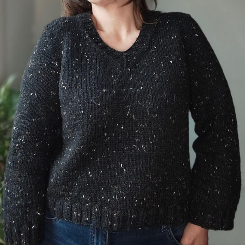 Miene Knits Pattern Pullover Suna Sweater V-Neck Strickanleitung - Miene Knits (PDF) bei bei bei bei bei bei Lieblingsgarn