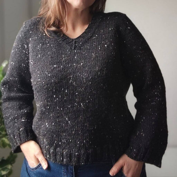 Miene Knits Pattern Pullover Suna Sweater V-Neck Strickanleitung - Miene Knits (PDF) bei bei bei bei bei bei Lieblingsgarn