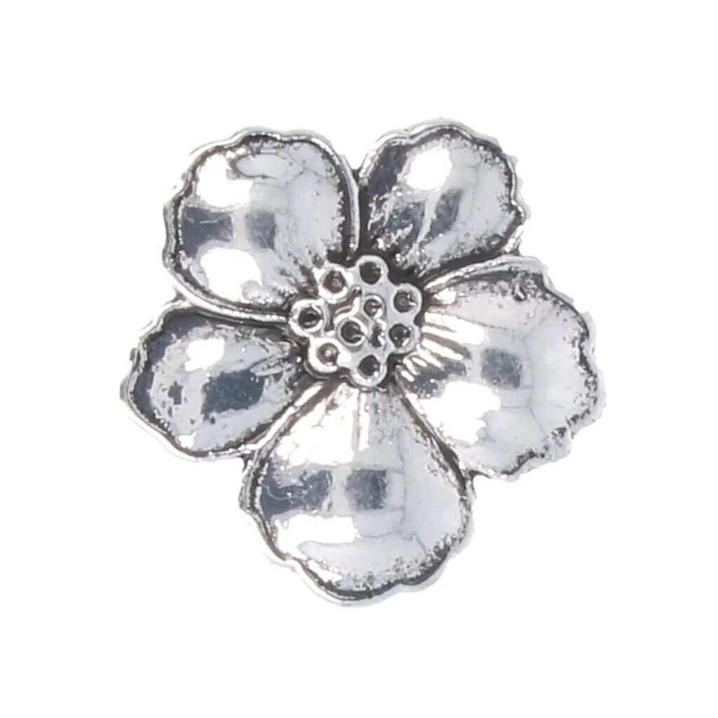 Milward Knopf Blume Antik 15mm silber - 10Stk bei bei bei bei bei bei bei bei bei bei Lieblingsgarn