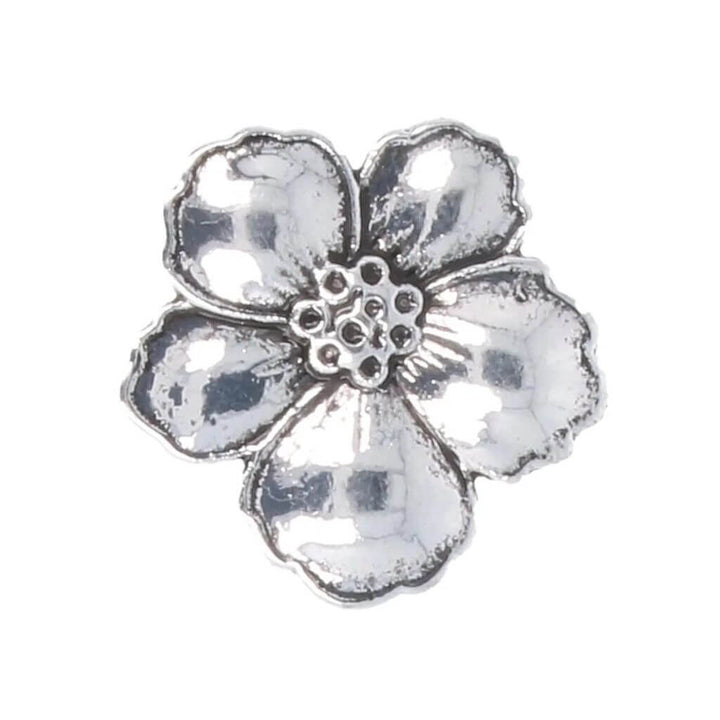 Milward Knopf Blume Antik 15mm silber - 10Stk bei bei bei bei bei bei bei bei bei bei Lieblingsgarn