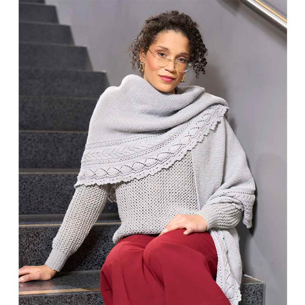 Tuch Musterstreifen und Zackenrand Strickanleitung - Pro Lana (Heft)