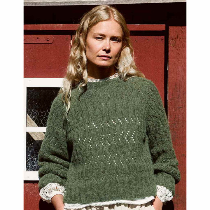Raglanpullover mit Lochmuster Strickanleitung - Lana Grossa (Heft)
