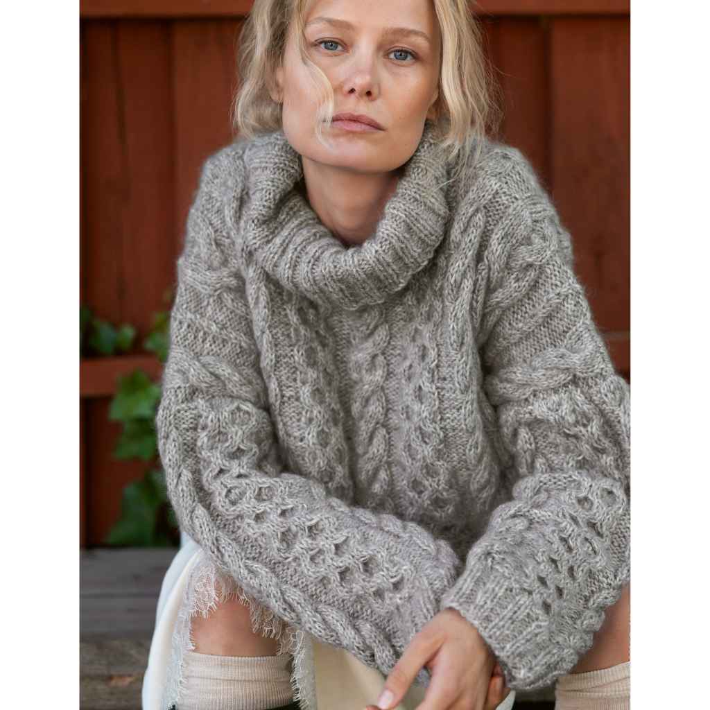 Rollkragenpullover mit Zopfmuster Strickanleitung - Lana Grossa (Heft)