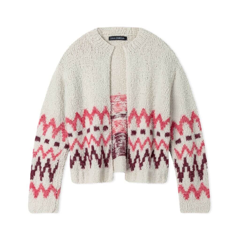 Lana Grossa Jacquardmuster Cardigan Modell 6 Strickanleitung – Bild 3 von 3 bei Lieblingsgarn