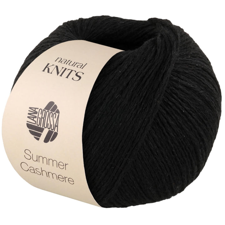 Lana Grossa Summer Cashmere, Farbe 18 Schwarz – Baumwolle und Kaschmir bei Lieblingsgarn