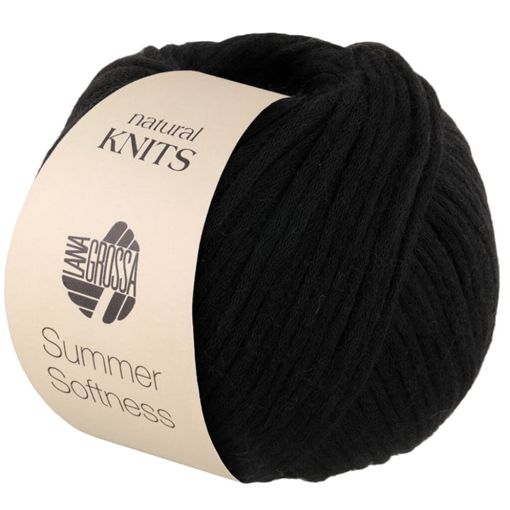 Lana Grossa Summer Softness, Farbe 20 Schwarz – Baumwolle, Merino und Schurwolle bei Lieblingsgarn