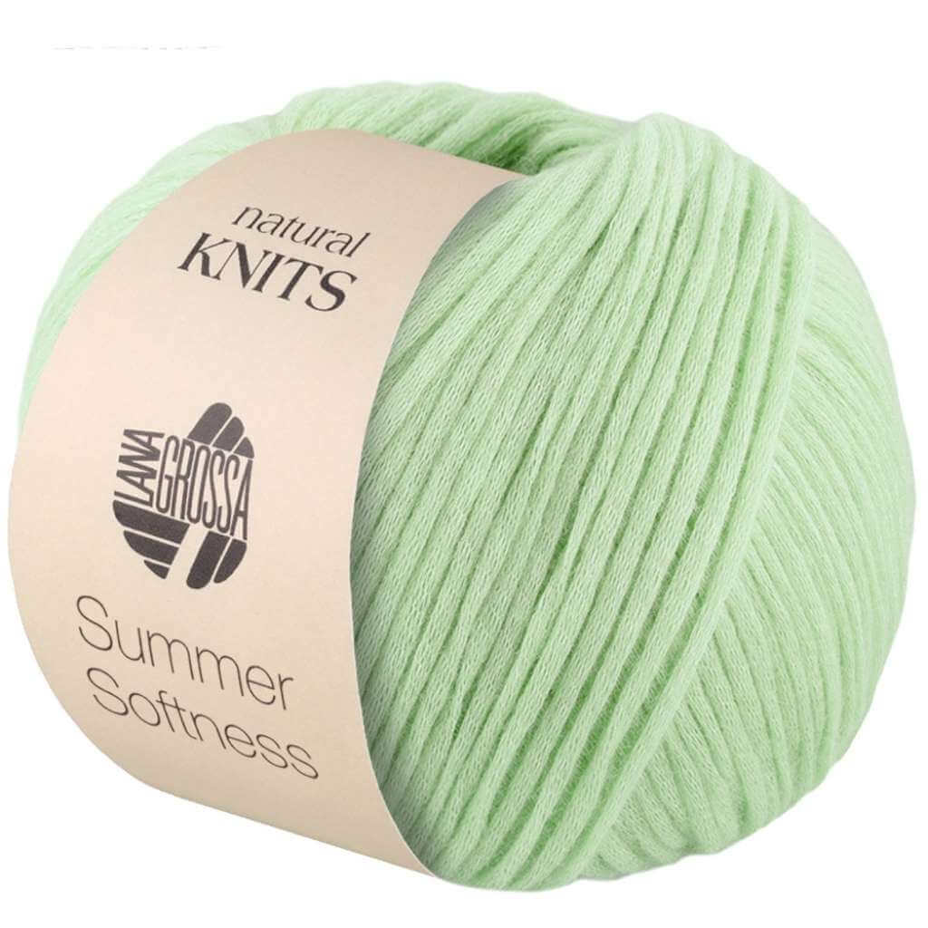 Lana Grossa Summer Softness, Farbe 23 Weißgrün – Baumwolle, Merino und Schurwolle bei Lieblingsgarn