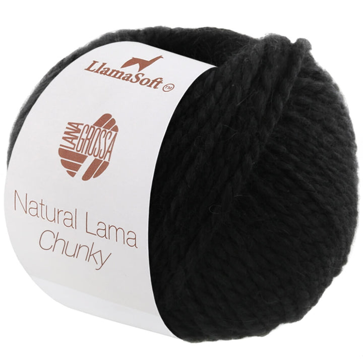 Lana Grossa Natural Lama Chunky, Farbe 8 Schwarz – Lama bei Lieblingsgarn