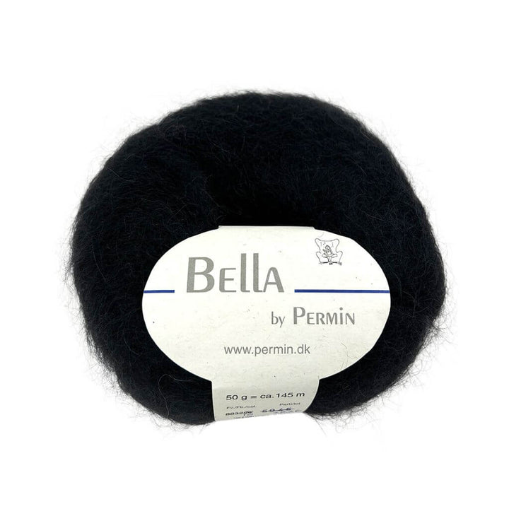 Permin Bella, Farbe 10 Schwarz – Mohair, Schurwolle und Synthetik bei Lieblingsgarn
