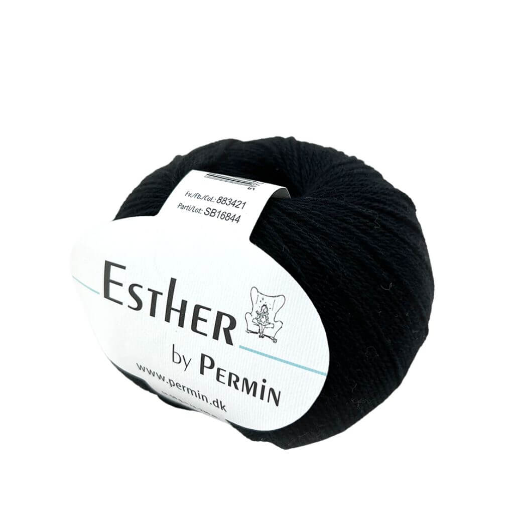 Permin Esther, Farbe 21 Schwarz – Baumwolle und Schurwolle bei Lieblingsgarn