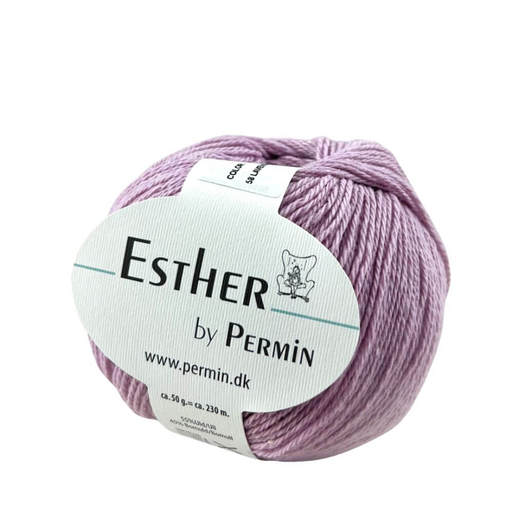 Permin Esther, Farbe 58 Lavendel – Baumwolle und Schurwolle bei Lieblingsgarn