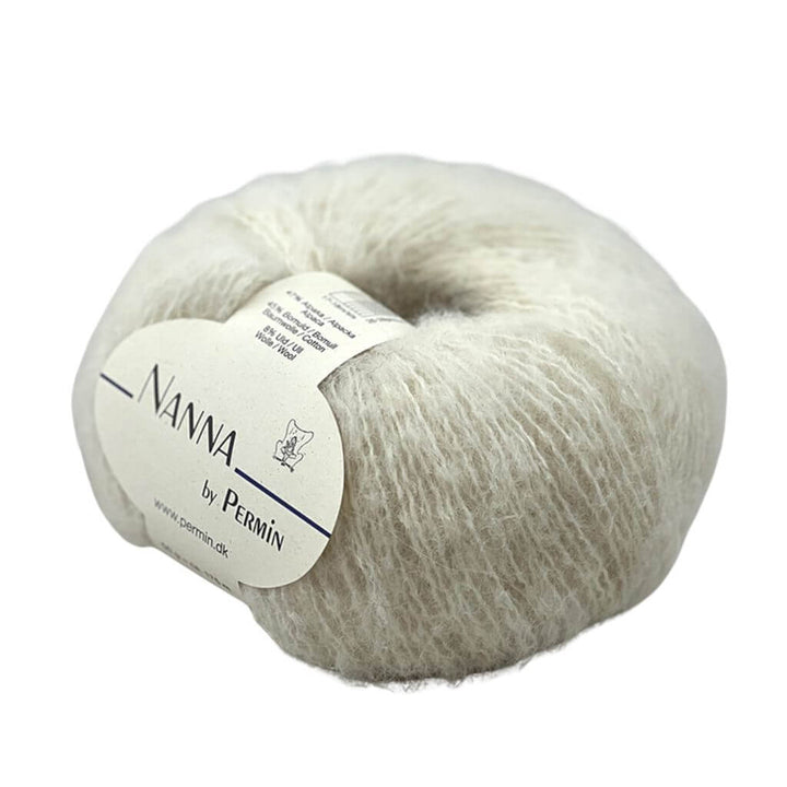 Permin Nanna, Farbe 01 Creme – Alpaka, Baumwolle und Merino bei Lieblingsgarn