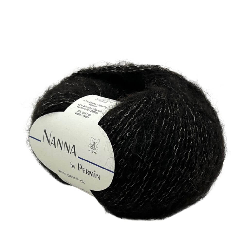Permin Nanna, Farbe 14 Trüffel Schwarz – Alpaka, Baumwolle und Merino bei Lieblingsgarn