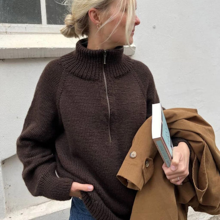 PetiteKnit Pattern Rollkragenpullover Zipper Sweater Light Strickanleitung - PetiteKnit (Heft) bei bei bei Lieblingsgarn
