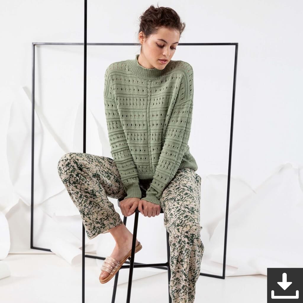 Lang Yarns Pattern Pullover mit Lochmuster Strickanleitung - Lang Yarns (PDF) bei bei bei bei bei bei bei bei Lieblingsgarn