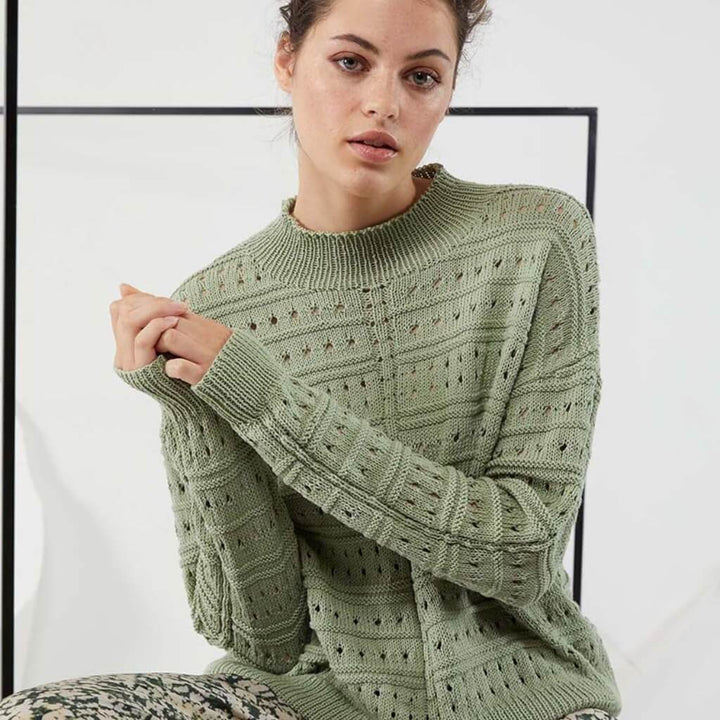 Lang Yarns Pattern Pullover mit Lochmuster Strickanleitung - Lang Yarns (PDF) bei bei bei bei bei bei bei bei Lieblingsgarn