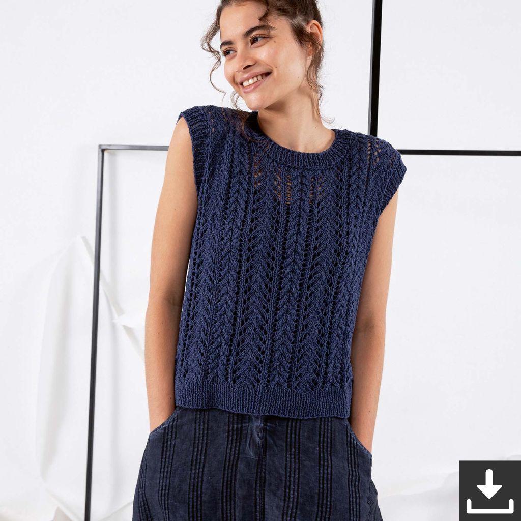 Lang Yarns Pullunder mit Lochmuster Strickanleitung - Lang Yarns (PDF) bei bei bei bei bei bei bei bei bei bei Lieblingsgarn