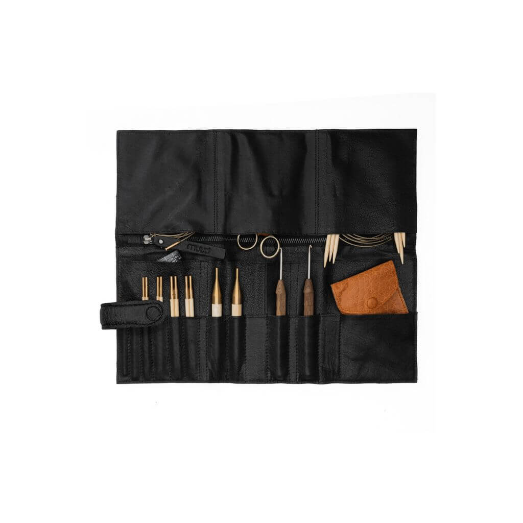 muud Stockholm - Ledertasche für Nadelsysteme bei bei bei bei bei bei bei bei bei bei bei bei bei bei bei bei Lieblingsgarn