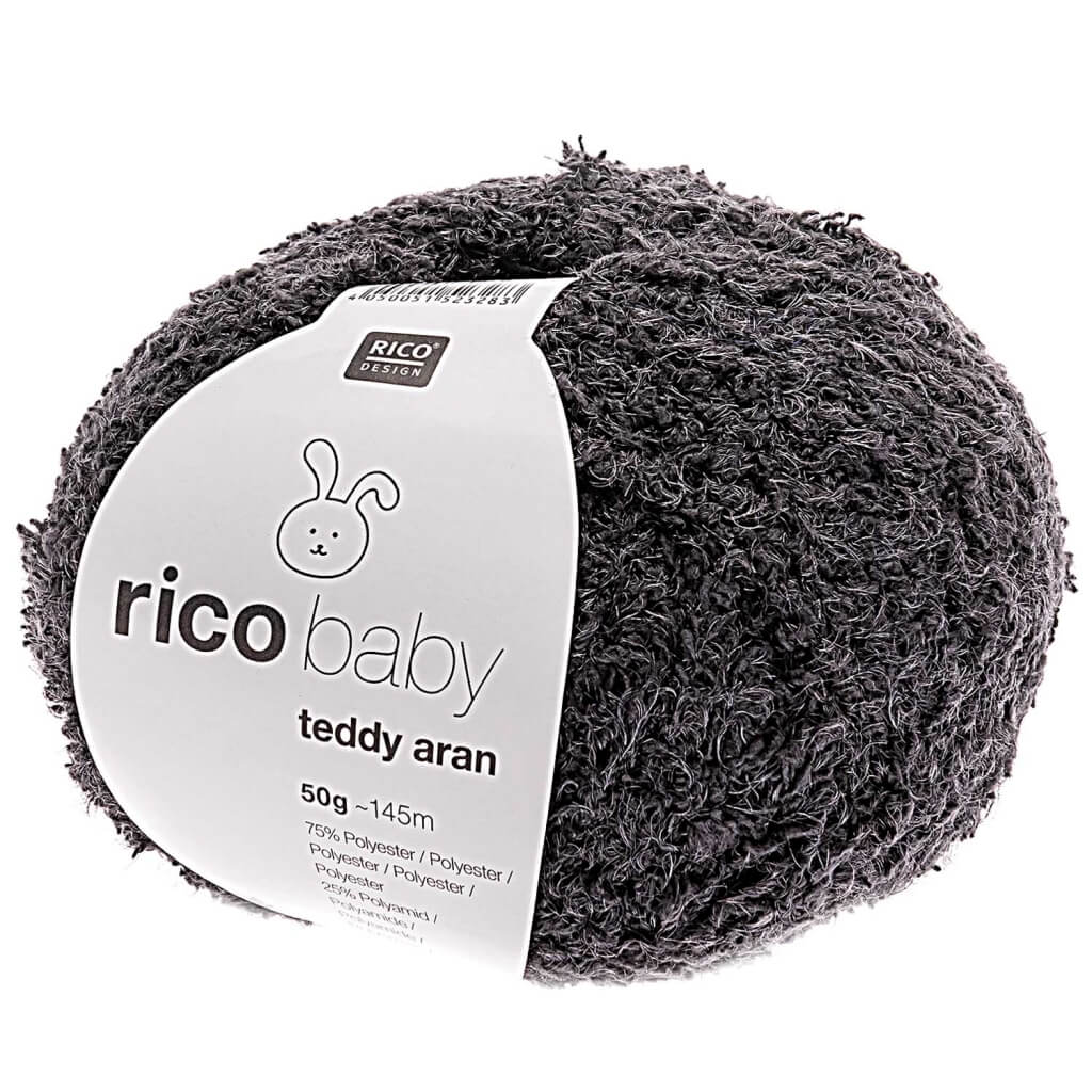 Rico Design Baby Teddy Aran 50 g, Farbe 024 Dunkelgrau – Polyamid und Polyester bei Lieblingsgarn